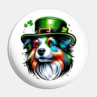 Miniature American Shepherd Enjoys Saint Patrick's Day Pin