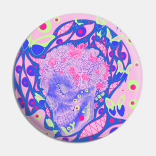 the skull in the deadly rose pattern ecopop Pin