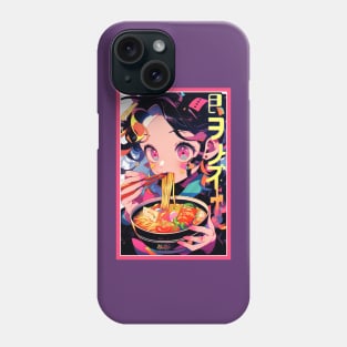 Cute Anime Girl |  Ramen Noodles | Hentaii Chibi Kawaii Design Phone Case