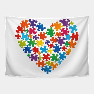 Puzzle Heart Autism Awareness Gift for Birthday, Mother's Day, Thanksgiving, Christmas Tapestry