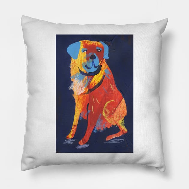 Orange Dog Pillow by OllieLett