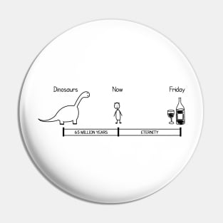 Time Until Friday and Wine Pin