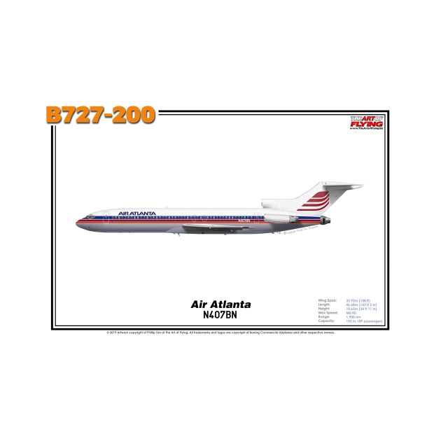 Boeing B727-200 - Air Atlanta (Art Print) by TheArtofFlying