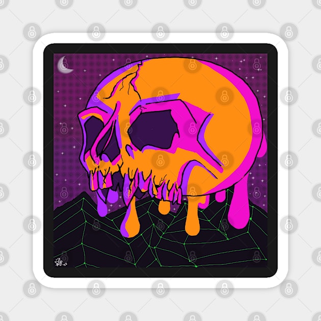 Cyber Goth Lofi Skull Magnet by ZombieCheshire