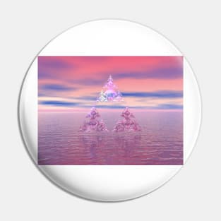 Sunset Crystal Sierpinski Triangle Fractal Pin