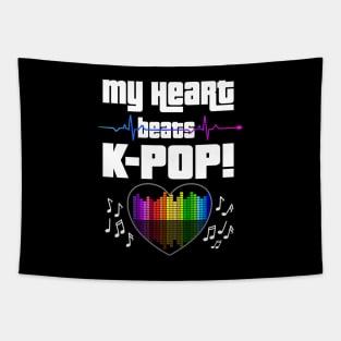 My Heart beats K-POP with heart beat and audio beats for dark bg Tapestry