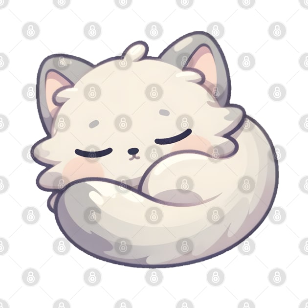 Sleeping Kitten Bliss - Peaceful Feline Nap Art by Umbrella Studio