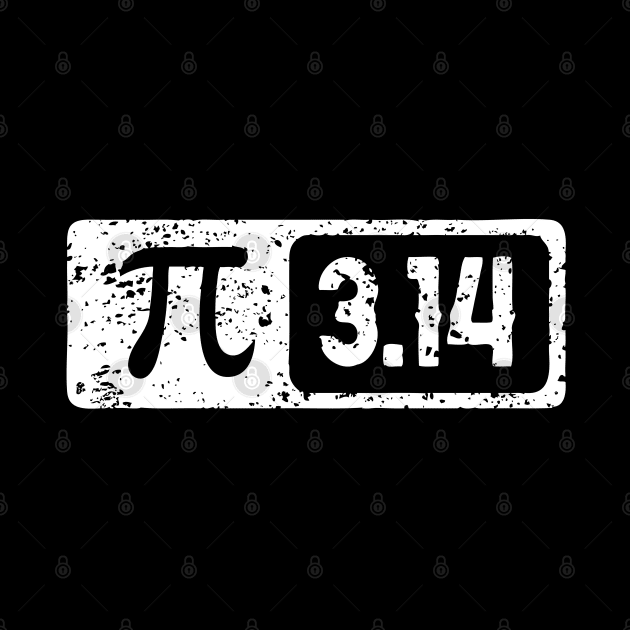 Happy Pi Day No. 2: On March 14th. Sticker design with white lettering with black fill by Puff Sumo