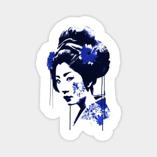 Blue geisha modern art style Magnet