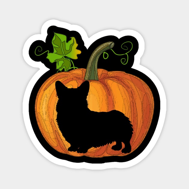 Corgi in pumpkin Magnet by Flavie Kertzmann