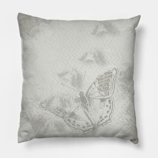 delicate butterflies and textured chevron pattern Pillow