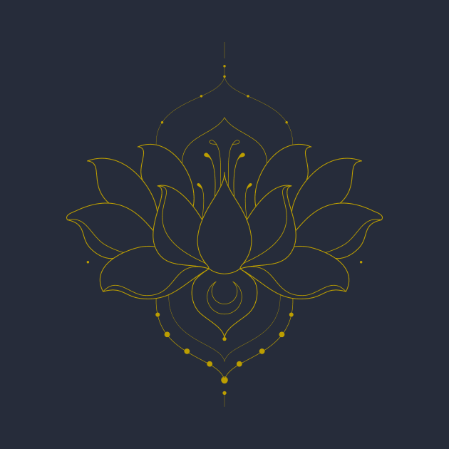 Blooming Lotus Flower / Simple Version / Gold-ish by Human_Pretzel