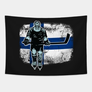 Finnish Lion Hockey Player Tapestry