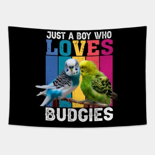 Rainbow Wings: Just A Boy Who Loves Budgies Graphic Tee Tapestry