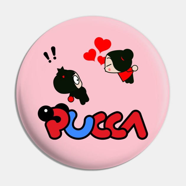 Pucca in love with Garu Pin by Celestial Crafts