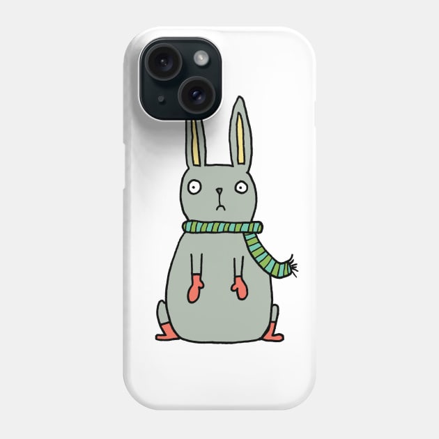 Sad Snow Bunny Phone Case by CuddlesAndRage