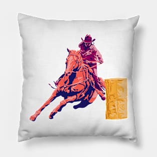 Barrel Rider 1: Sunset Orange & Burgundy Pillow