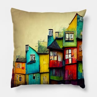 Painted Houses Pillow