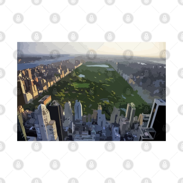 Central Park Painting From Above by gktb