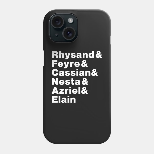 ACOTAR Brothers and Sisters Line Up White Phone Case by baranskini