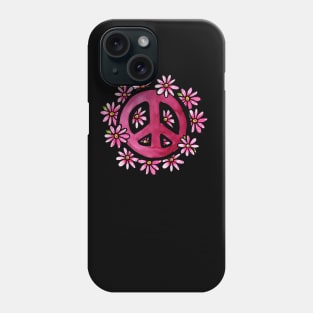 Vintage Floral Peace Sign Phone Case