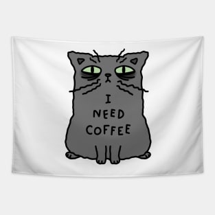 Russian blue cat breed - I need coffee Tapestry