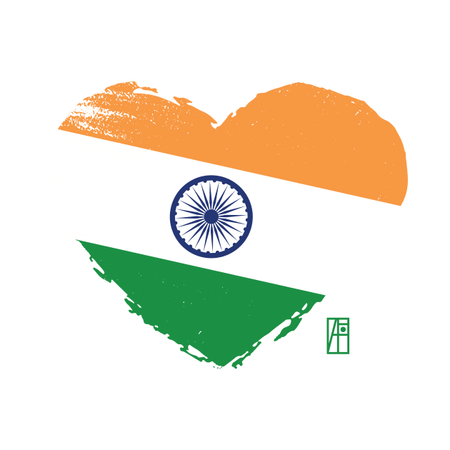 I love my country. I love India. I am a patriot. In my heart, there is always the flag of India. by ArtProjectShop