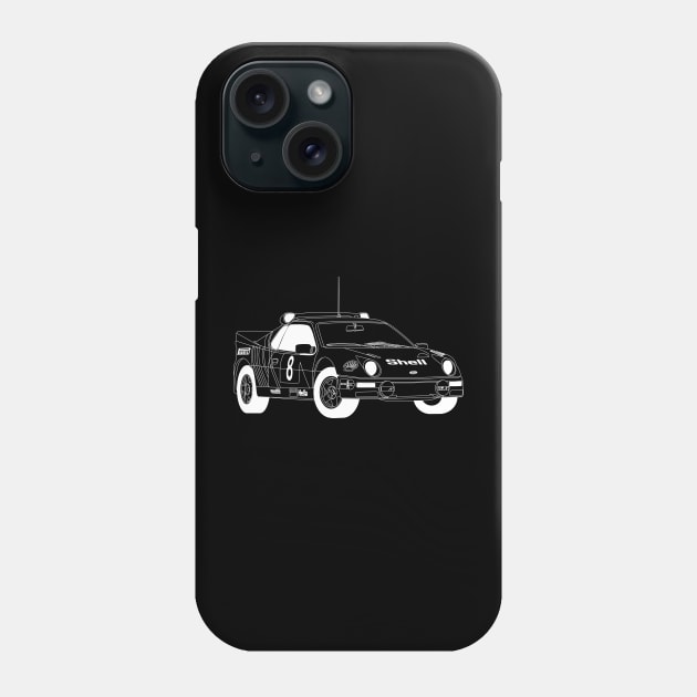 Ford RS200 White Outline Phone Case by kindacoolbutnotreally