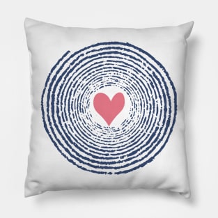 Blue Spiral with Heart Pillow