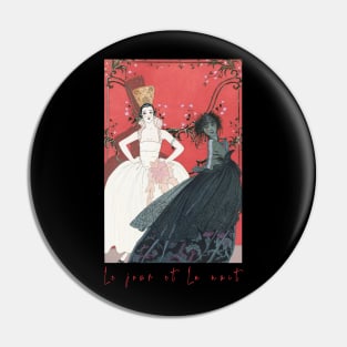 Vintage french fashion illustration the sun and the moon Pin