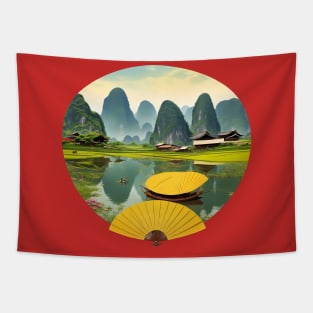 asian landscape Tapestry