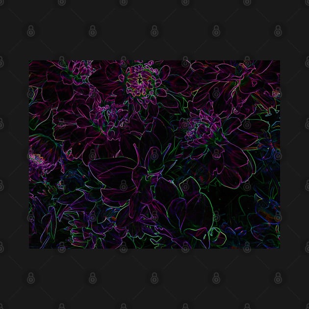 Black Panther Art - Flower Bouquet with Glowing Edges 27 by The Black Panther