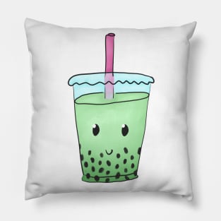 Cute Bubble Tea (Green) Pillow