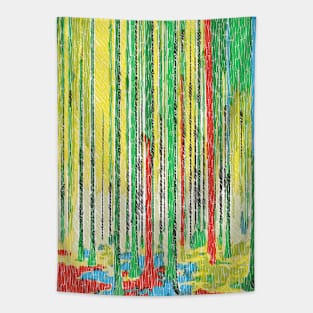 abstract forest landscape Tapestry