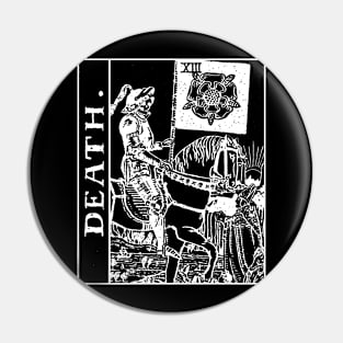 Death Tarot Card Rider Waite Black and White Pin