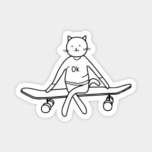 Cat on a skateboard Magnet