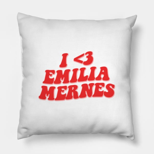 I LOVE EMILIA MERNES Pillow by sinluz