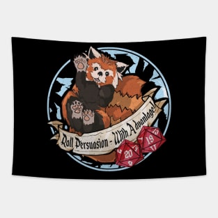 Dnd Red Panda "Roll Persuasion With Advantage" Cute D20 Dungeon Master Tapestry