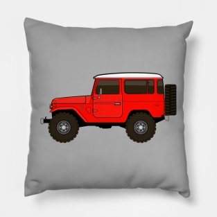 fj40 Land Cruiser red Pillow