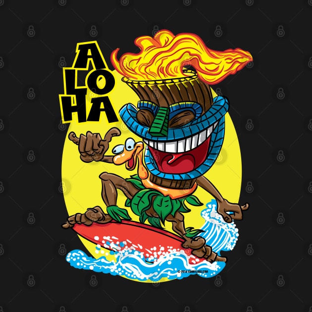 Aloha Tiki Surfer by eShirtLabs