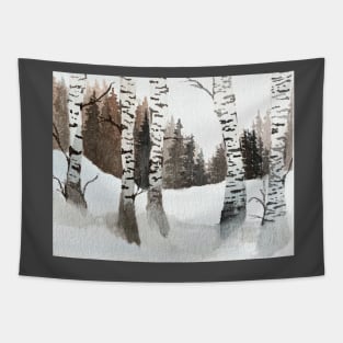 Wintry Birch Tapestry