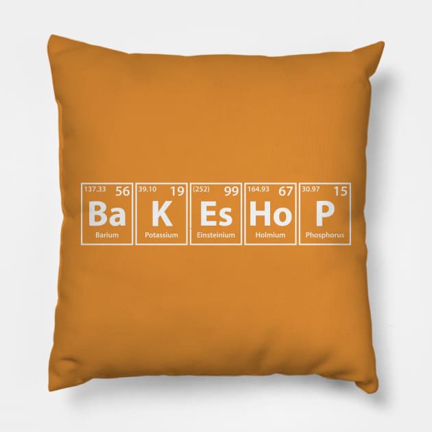 Bakeshop (Ba-K-Es-Ho-P) Periodic Elements Spelling Pillow by cerebrands