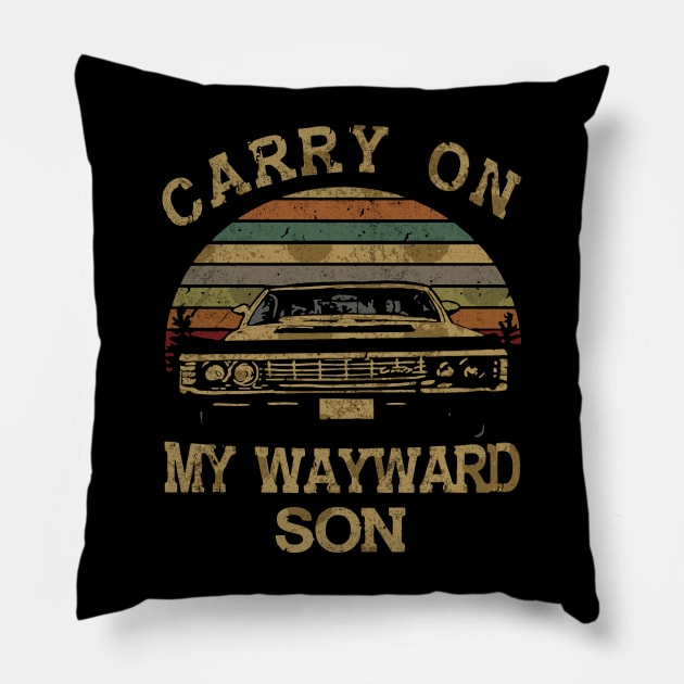 Carry on my wayward son - vintage design Pillow by BodinStreet