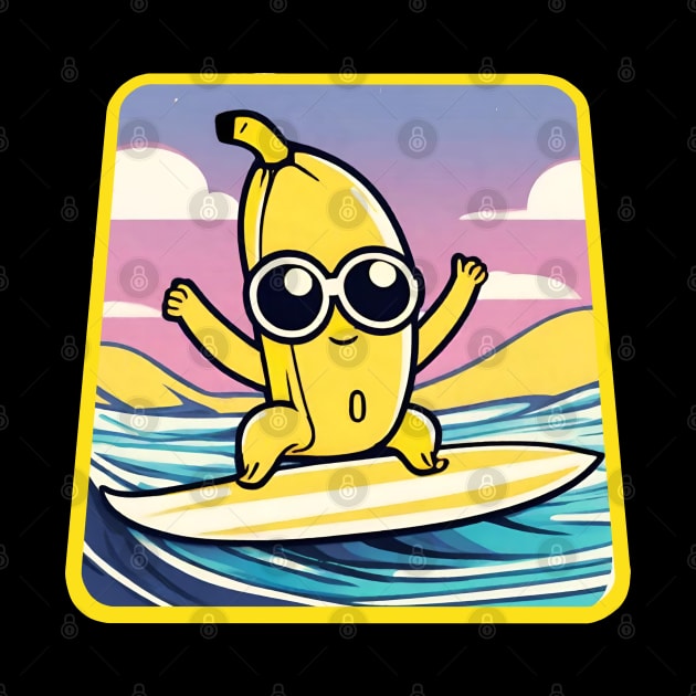 Banana Surfing by Ilustradamus