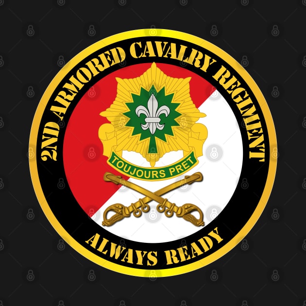 2nd Armored Cavalry Regiment DUI - Red White - Always Ready by twix123844