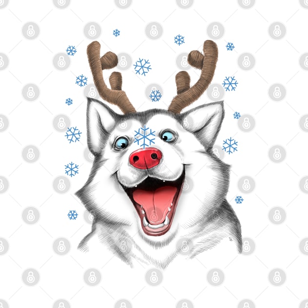 Husky Rudolph by NikKor