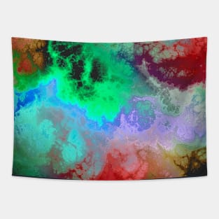 Red Green and Brown Vivid Cosmic Clouds Tapestry