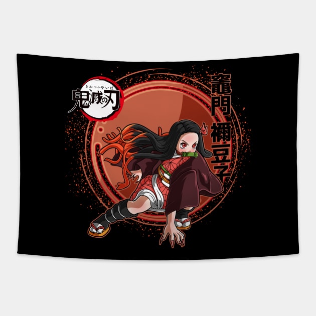 Demon Slayer Kamado Nezuko Action Tapestry by Paradox Studio