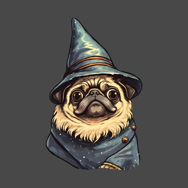 Cute Pug Wizard design by Brilliant Tee Shop