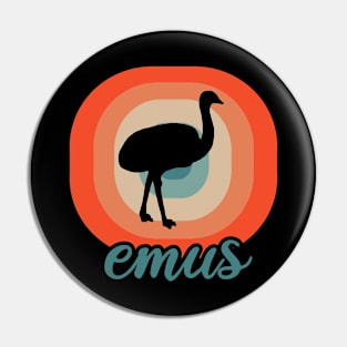 Emu motif Dromaius owner farm wild bird fan Pin